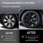 19‘’ Turbine Symmetrical Wheel Covers Matt Black Type A for Model Y(2022-2024) - Image 5