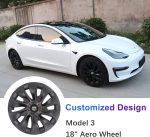 18‘’ Turbine Symmetrical Wheel  Covers Matte Black for Model 3 (2021-2023） - Image 3