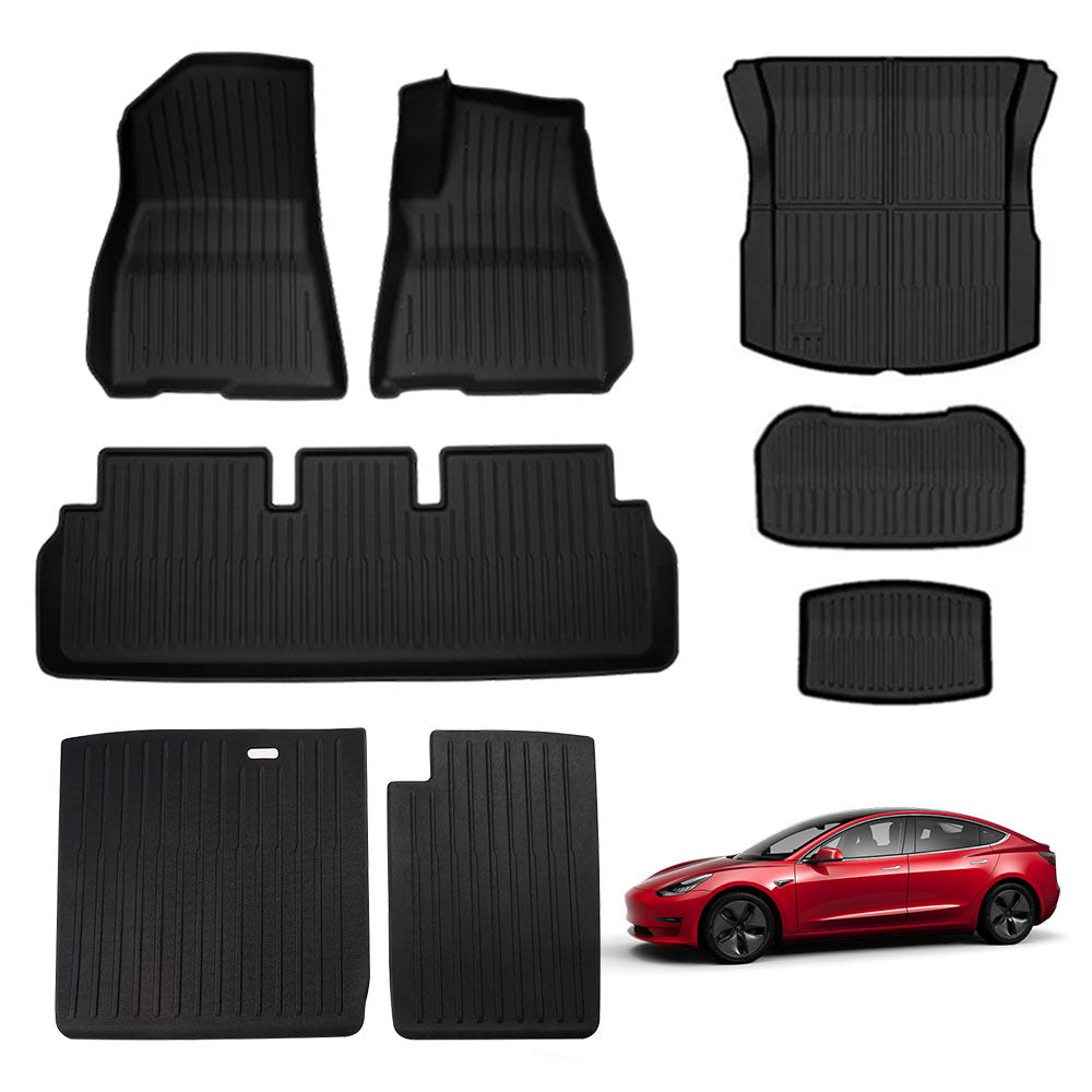 Model3highlandfloormats.jpg Bundle :Floor Mats And Liners For Model 3(2024-2026) - Image 1