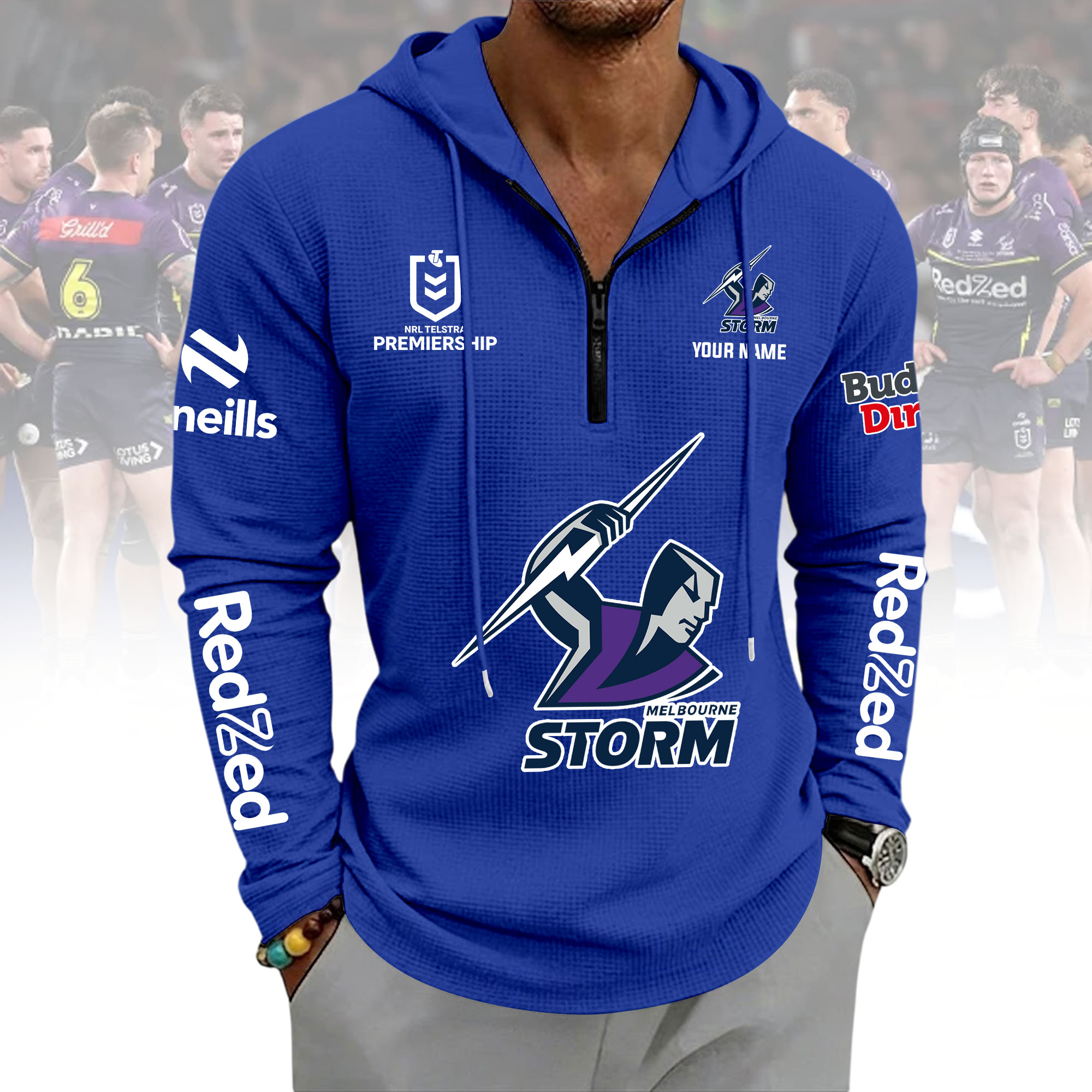 1-255.jpg ABSLPC299150 MBSTORM Man Lightweight Quarter Zip Pullover Hoodie - Image 1