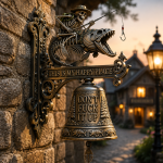 🎣 Metal Skeleton Fisherman Wall Bell – “This Is My Happy Place” Outdoor Décor - Image 3